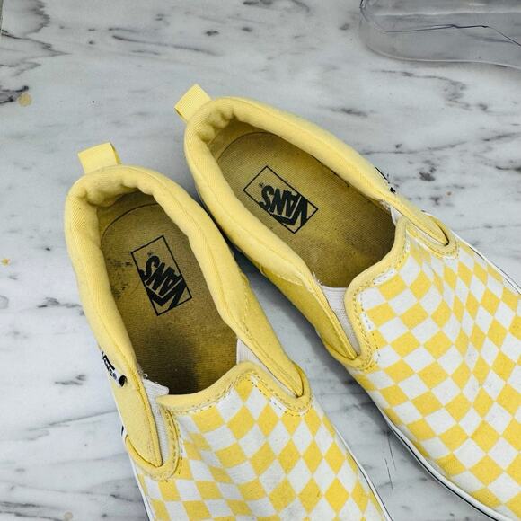 Vans Classic Yellow Checkered Slip On Shoes Missy Size 6 - Picture 8 of 10